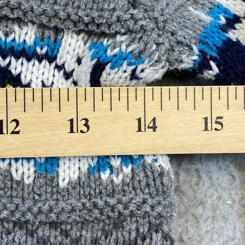Gymboree Sweater Kids 5-6 Gray Fair Isle Shawl Collar‎ Holiday Pullover Knit